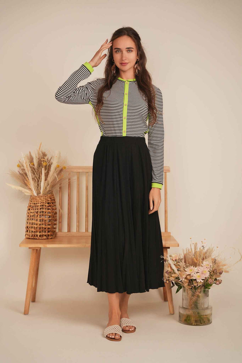 Striped Ribbed Contrast Cardigan