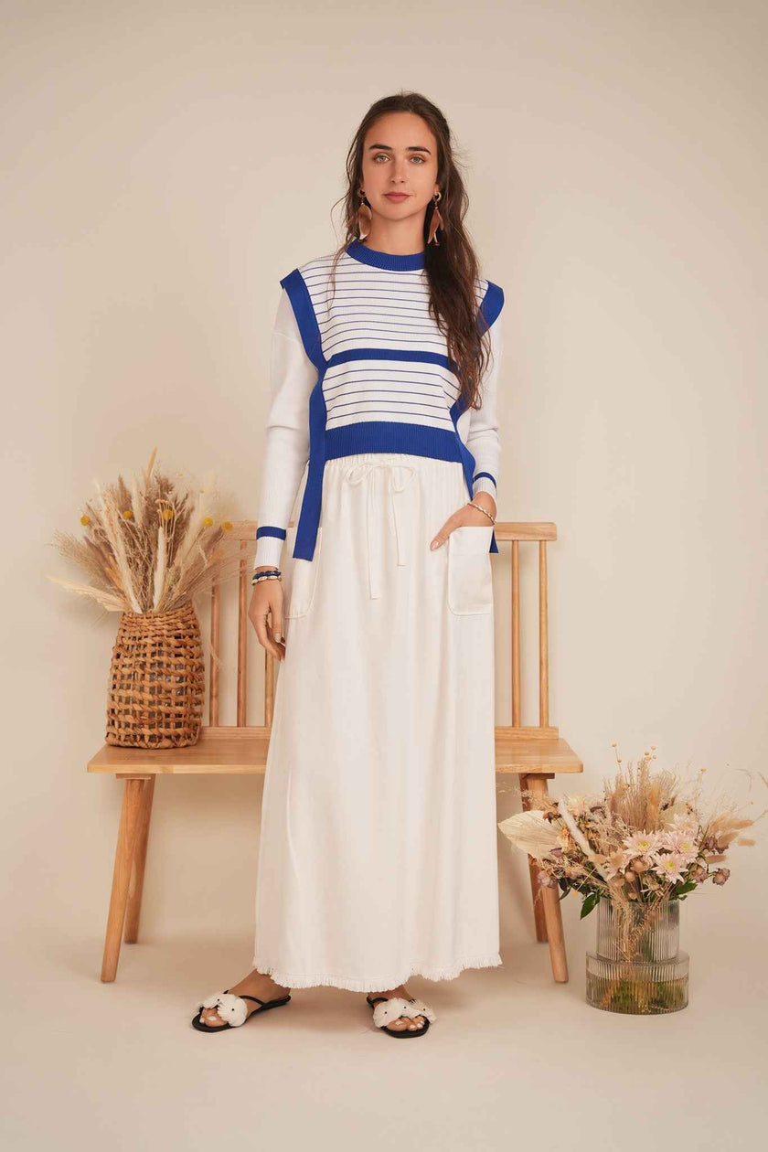 Striped Belt Sweater