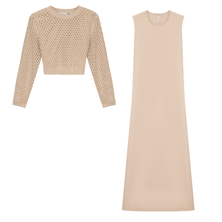 Net Knit Midi Jumper Set