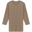 Striped Ribbed V Neck Tee