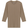 Striped Ribbed V Neck Tee