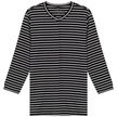 Striped Ribbed V Neck Tee