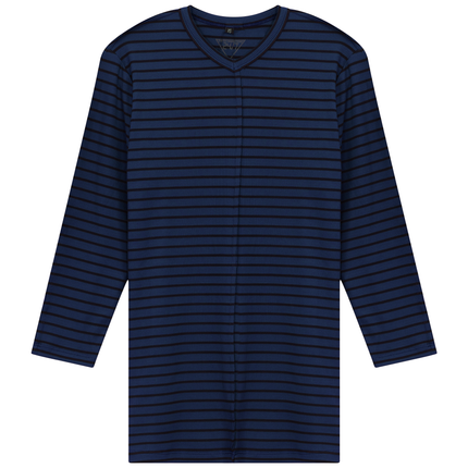 Striped Ribbed V Neck Tee