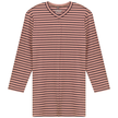 Striped Ribbed V Neck Tee