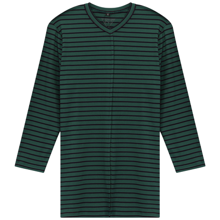 Striped Ribbed V Neck Tee