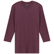 Striped Ribbed V Neck Tee