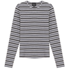 Striped Metalic V Neck Tee