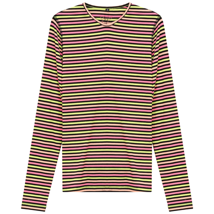 Striped V Neck Tee