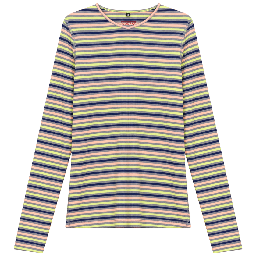 Striped V Neck Tee