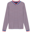 Striped Multi Color V Neck Tee