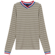 Striped Multi Color V Neck Tee