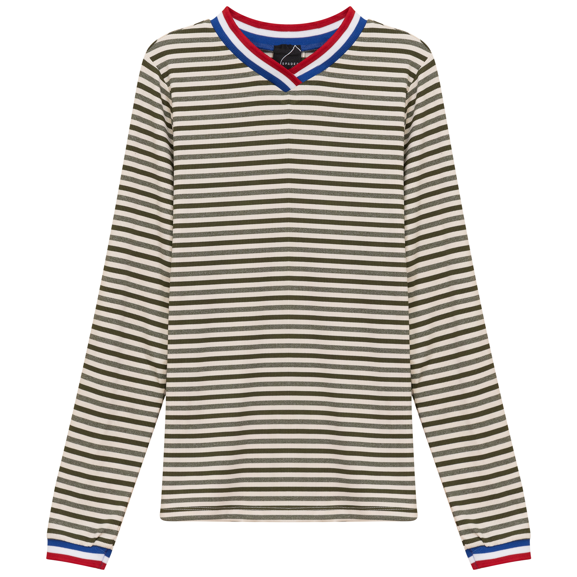 Striped Multi Color V Neck Tee