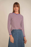 Striped Multi Color V Neck Tee