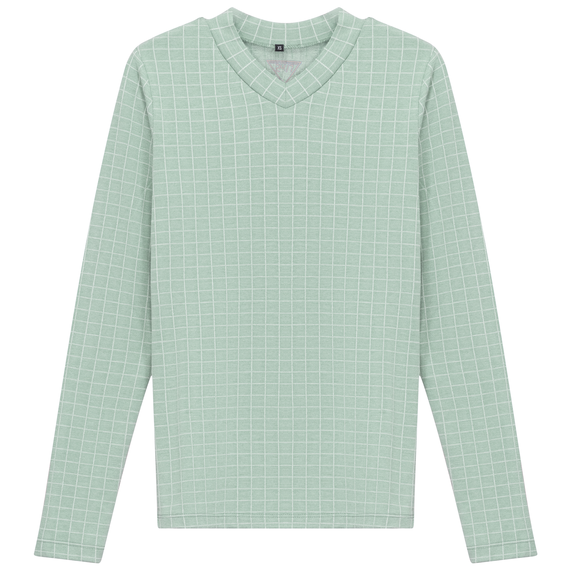 Checkered V Neck Cotton Tee