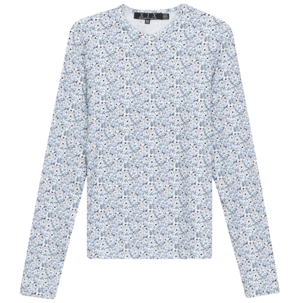 Printed V Neck Long Sleeve Tee