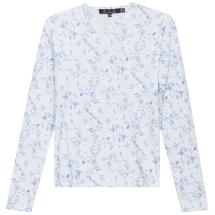 Printed V Neck Long Sleeve Tee