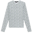 Printed V Neck Long Sleeve Tee