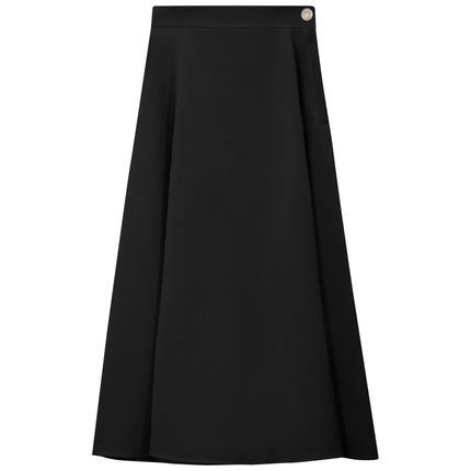 Midi A Line Crepe Skirt