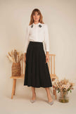 Midi A Line Crepe Skirt