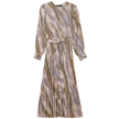 Printed Satin Accordian Pleated Dress