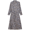 Printed Satin Midi Shirt Dress