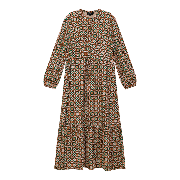 Printed Chiffon Midi Dress