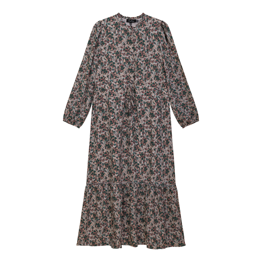 Printed Chiffon Midi Dress