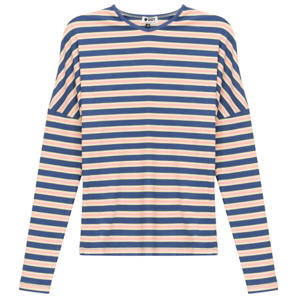 V Neck Dolman Striped Tee