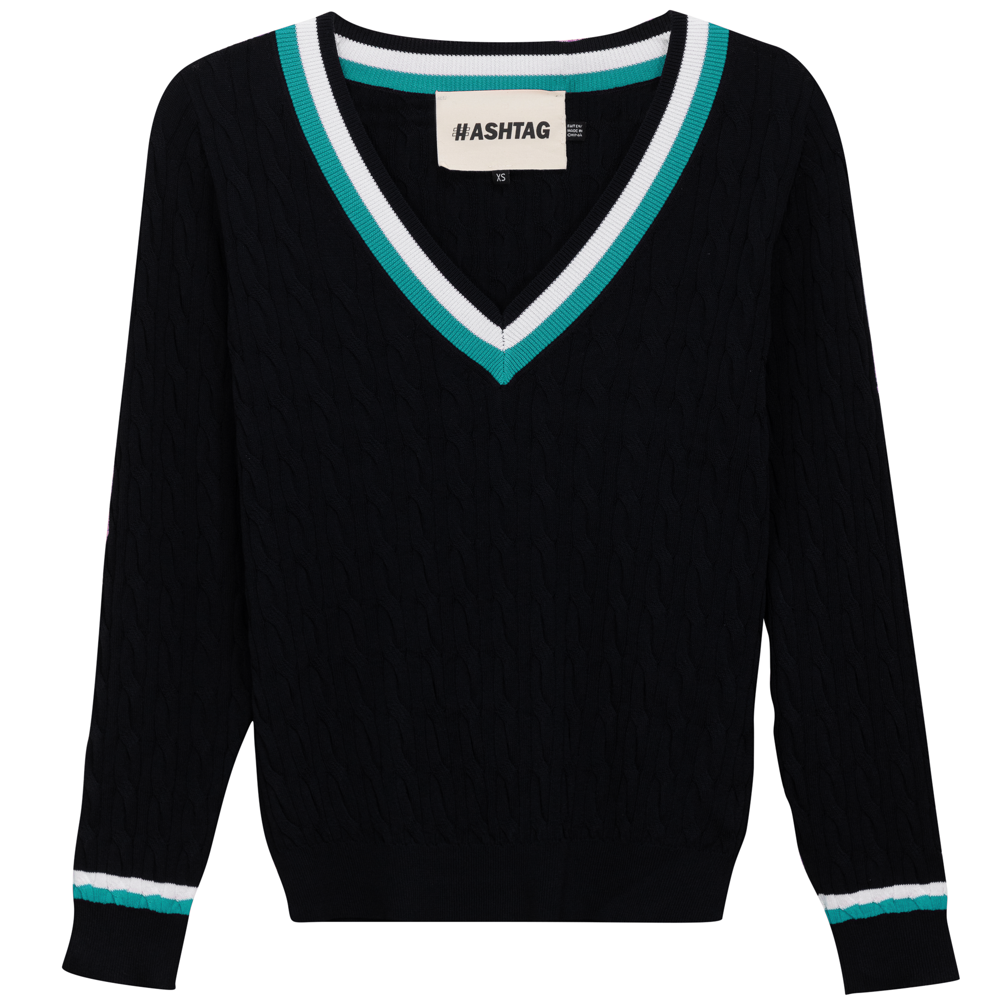 V Neck Cable Sweater