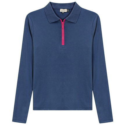 Henley Contrast Zip Tee