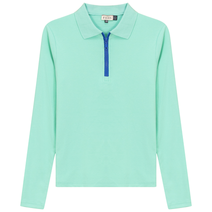 Henley Contrast Zip Tee