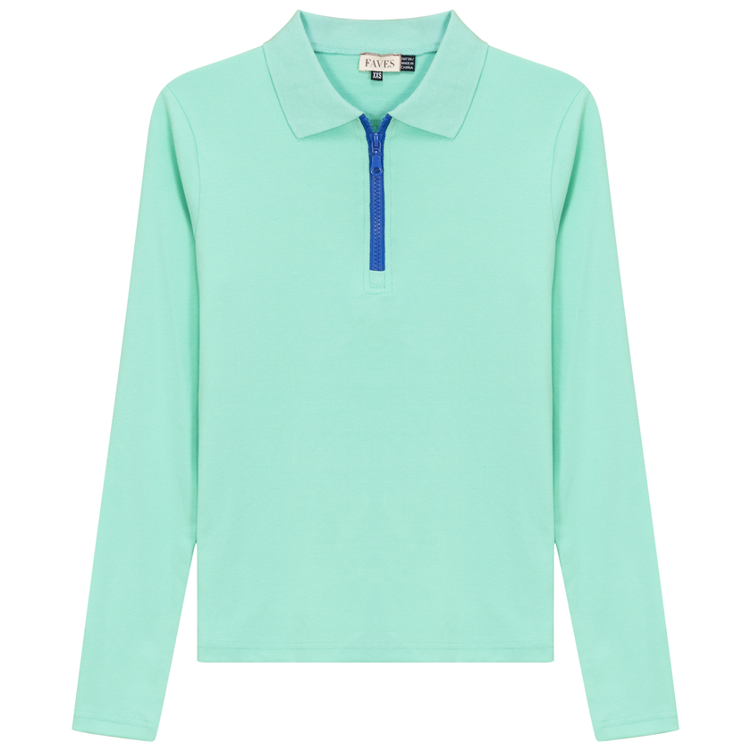 Henley Contrast Zip Tee