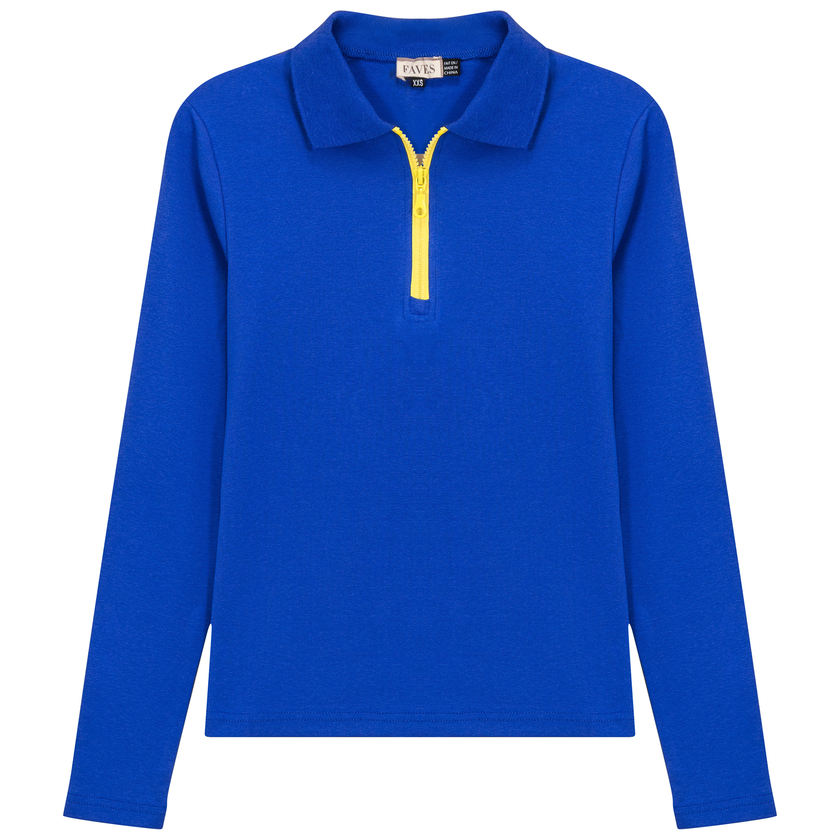 Henley Contrast Zip Tee