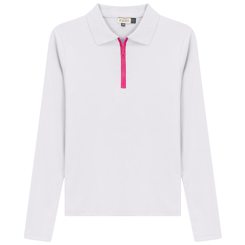 Henley Contrast Zip Tee