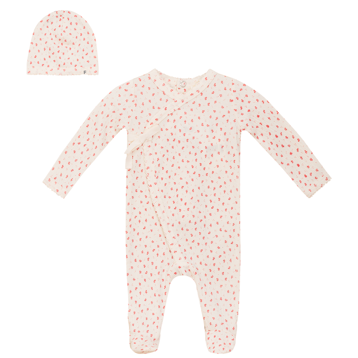 Crinkle Flower Print Onesie Set