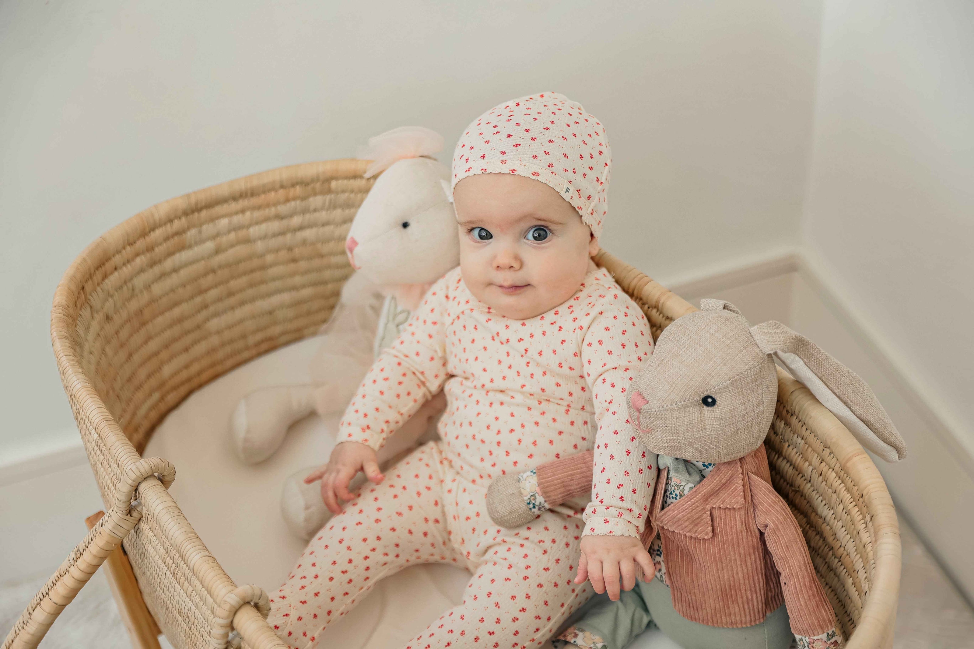 Crinkle Flower Print Onesie Set