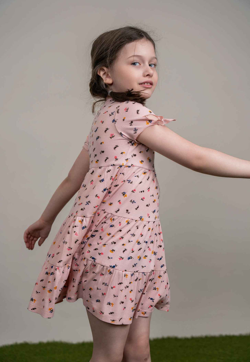 Multi Flower Print Dress