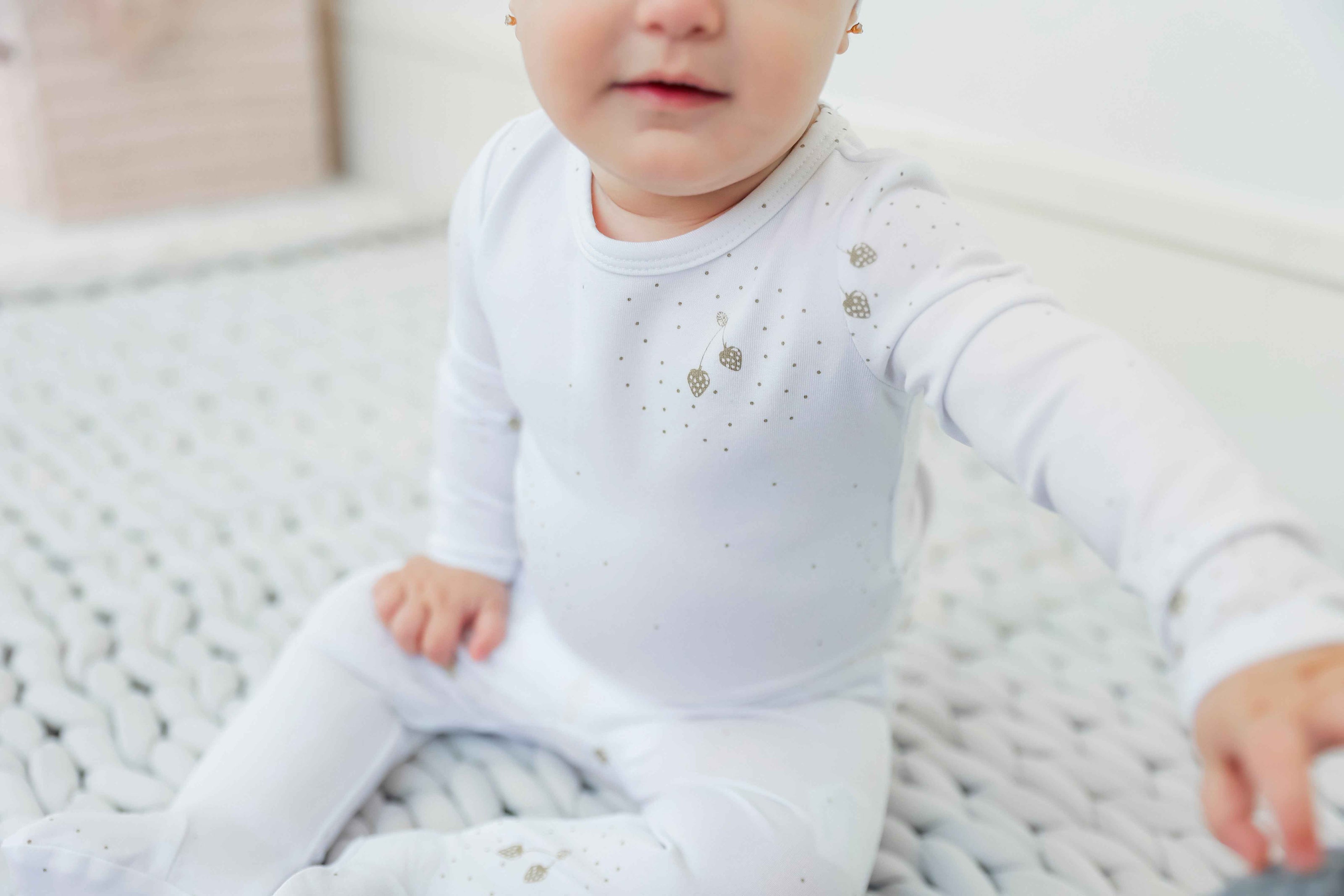 Strawberry and Dot Print Onesie Set