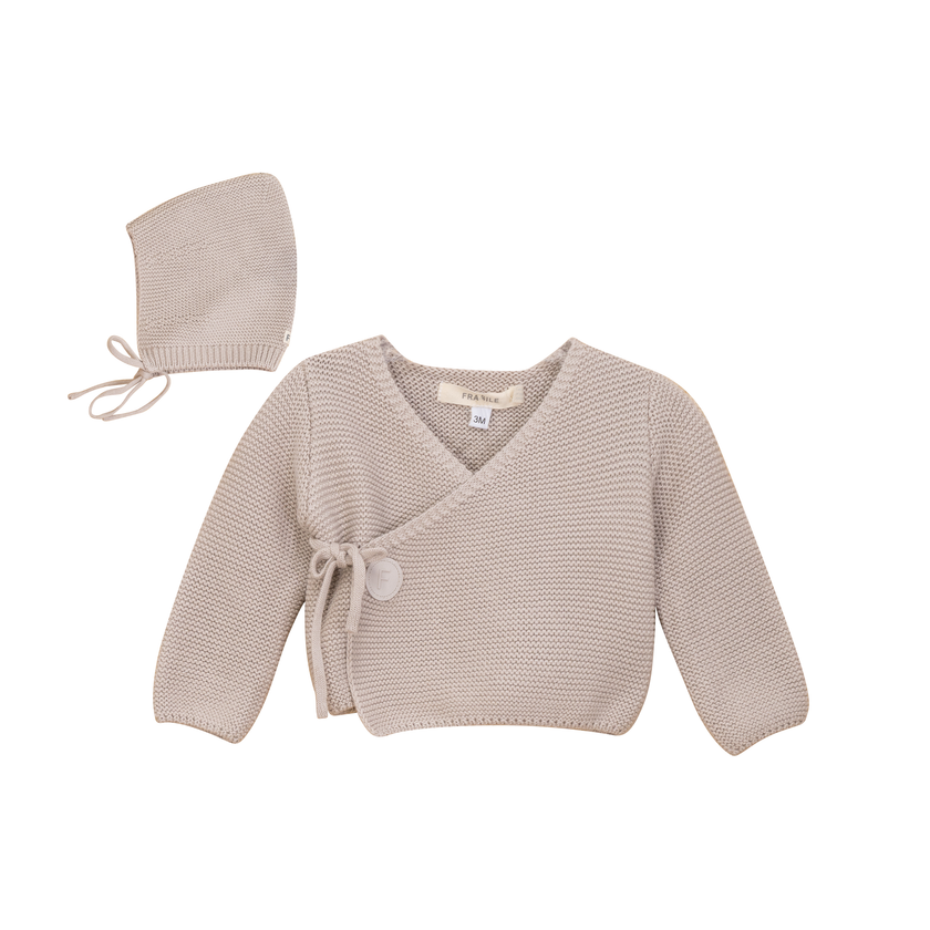Garter Knit Cardigan Set