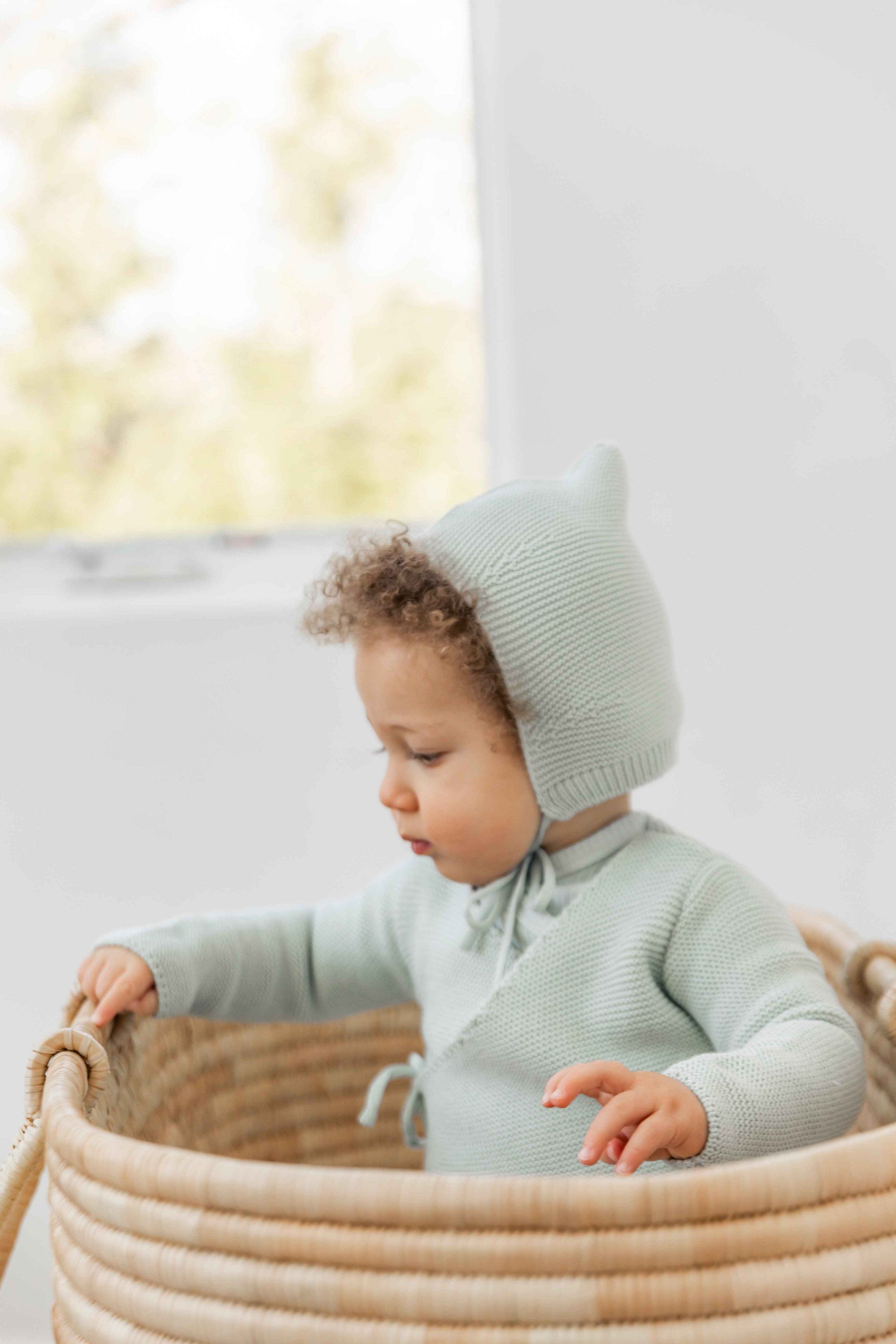 Garter Knit Cardigan Set