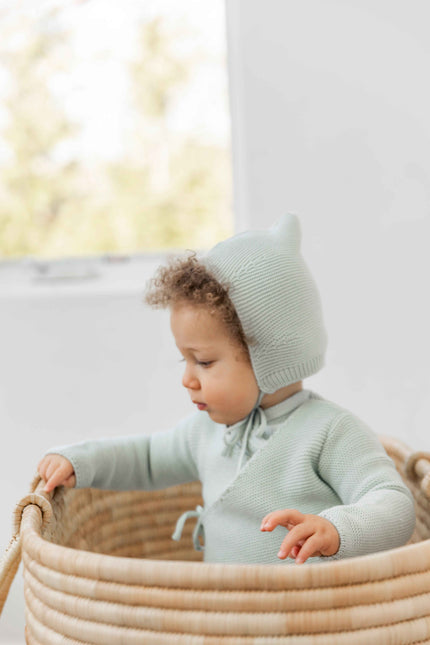 Garter Knit Cardigan Set