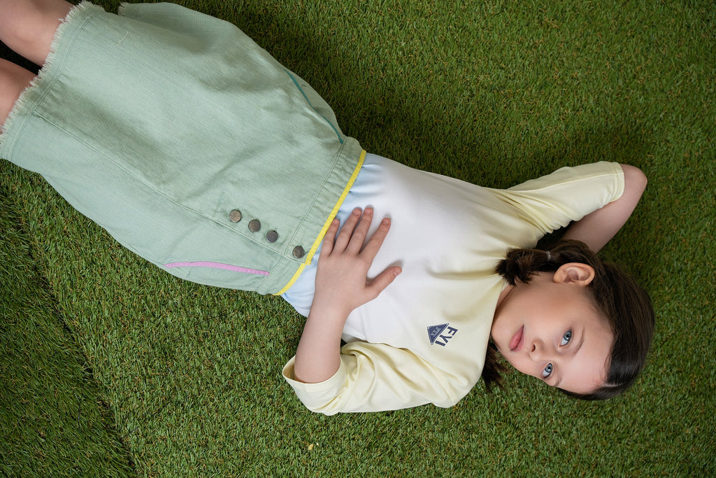 Woven Denim A-Line Skirt