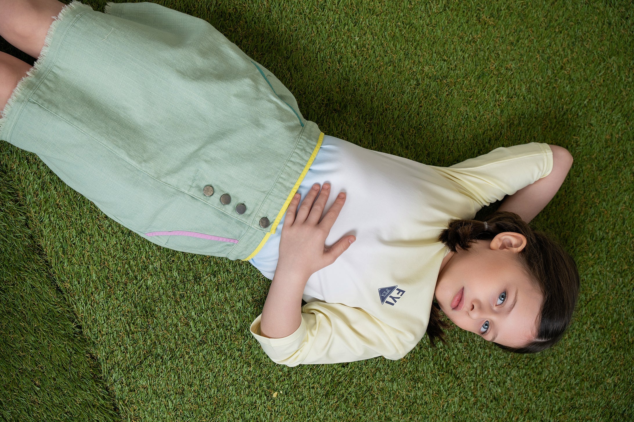 Woven Denim A-Line Skirt