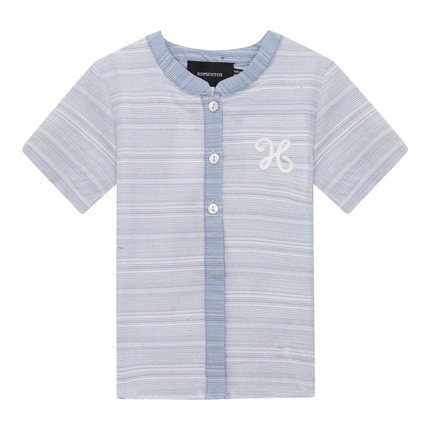 Woven Crinkle Stripe Shirt