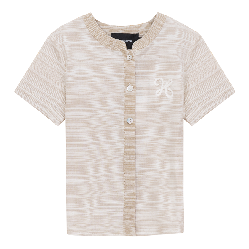 Woven Crinkle Stripe Shirt