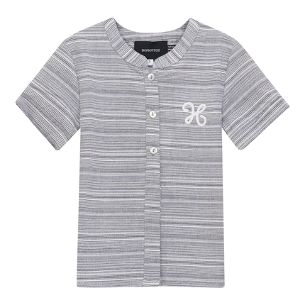 Woven Crinkle Stripe Shirt