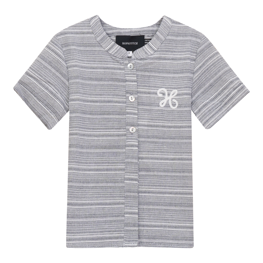 Woven Crinkle Stripe Shirt