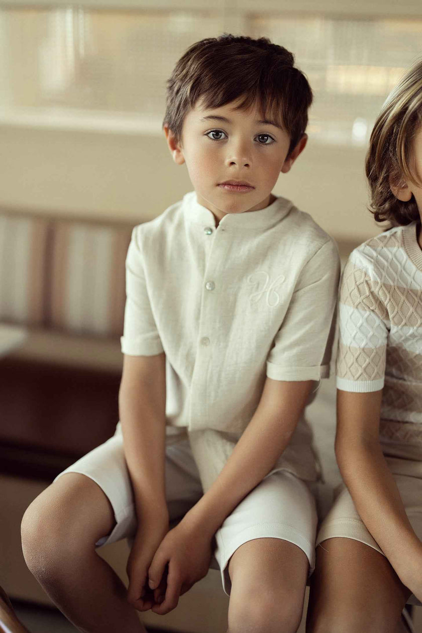 Woven Crinkle Stripe Shirt