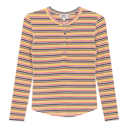 Multi Striped Ribbed Top