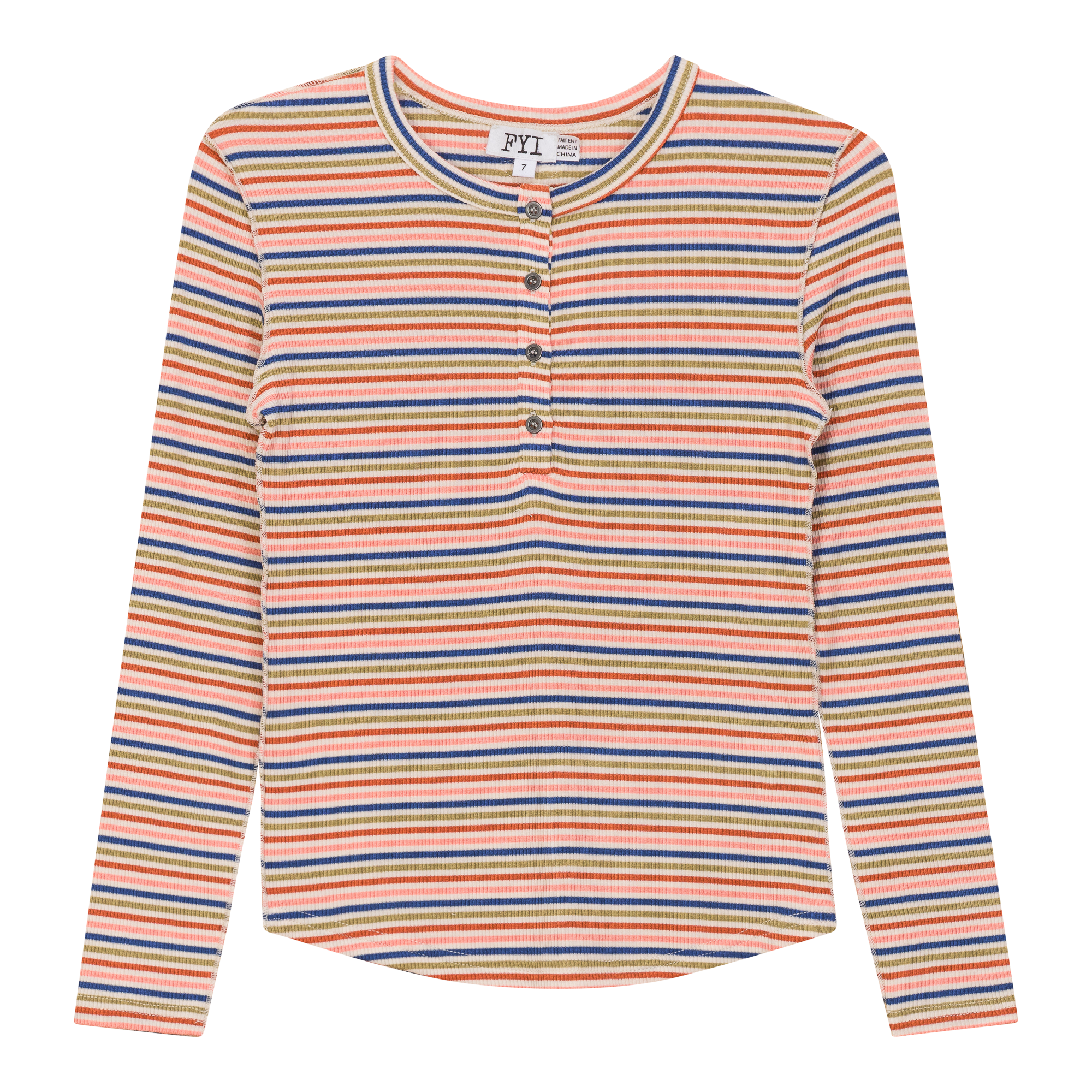 Multi Striped Ribbed Top